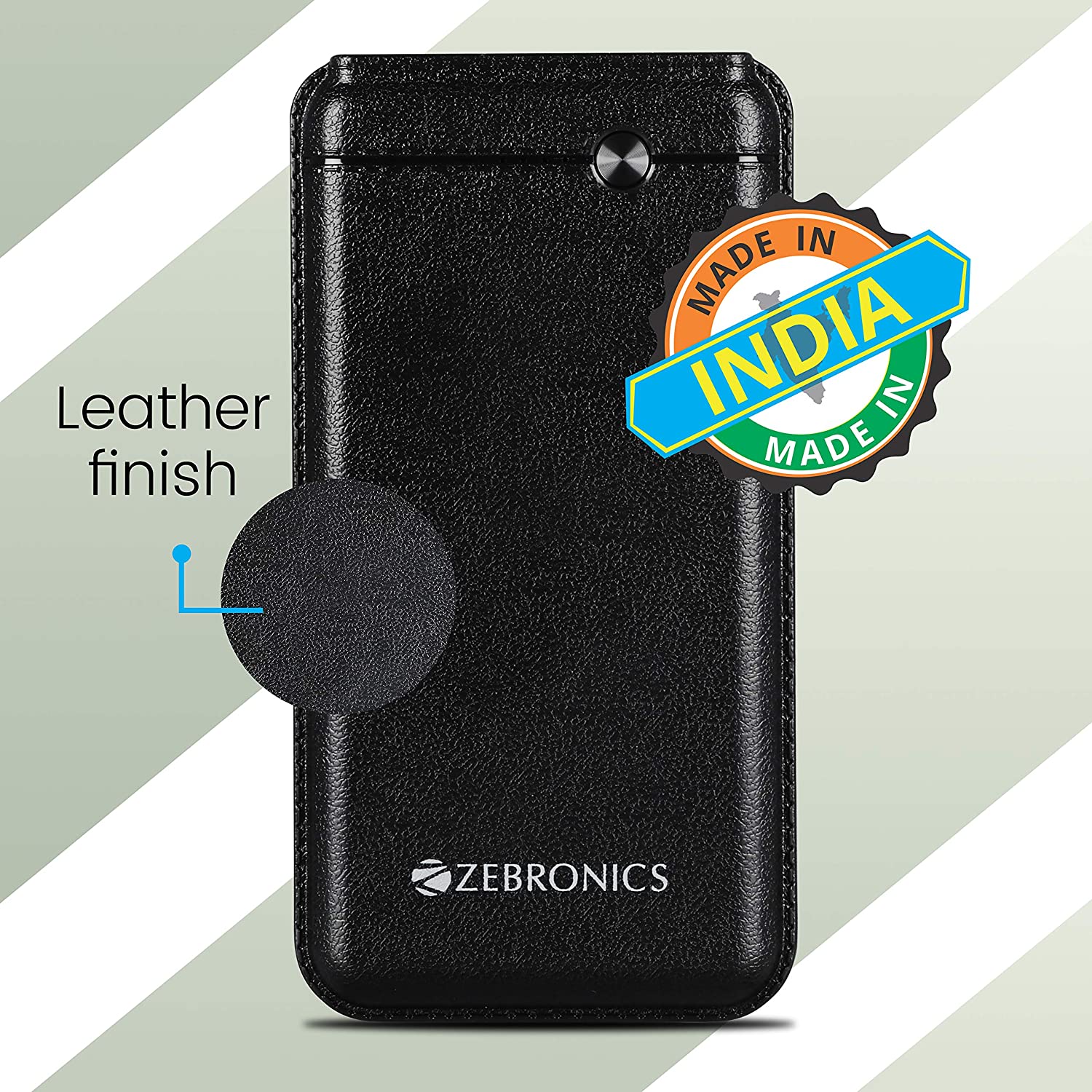 ZEBRONICS 10000 mAh Lithium Polymer Power Bank ZEB-MC10000S1, (Black)