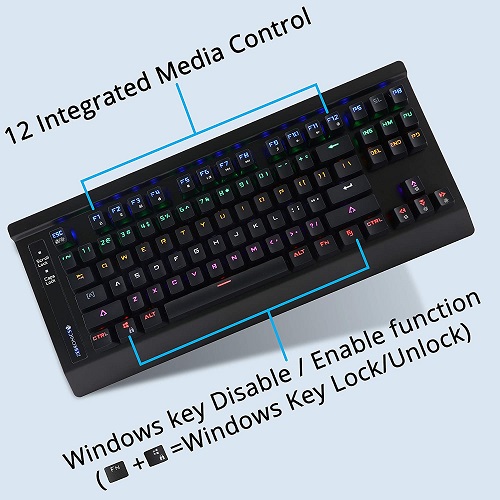 Zebronics Zeb Max - USB Mechanical Gaming Keyboard with Multi Color LED ...